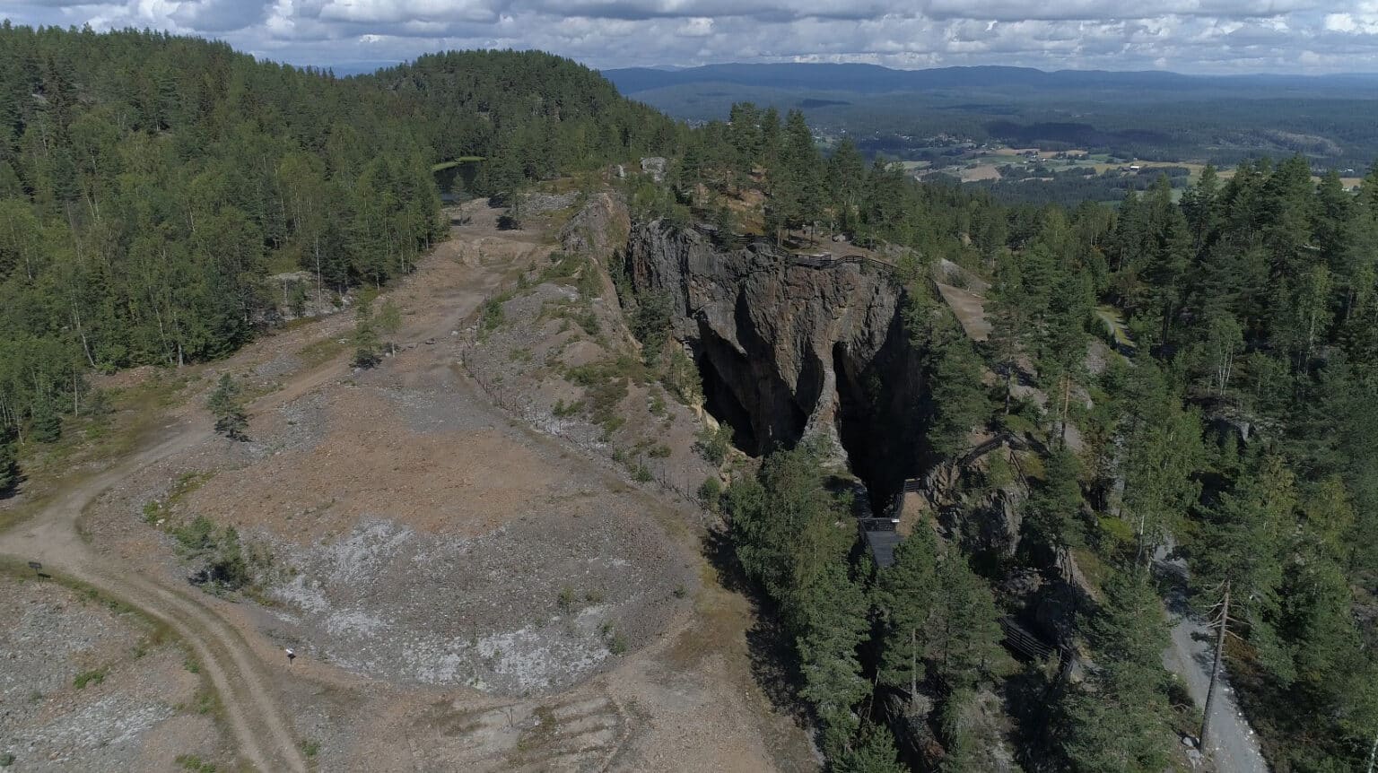 Dronefoto Nordgruvene, Koboltgruvene